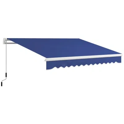 Outsunny 155.5'' W X 59.75'' D Polyester Cover Retractable Patio Awning In Blue