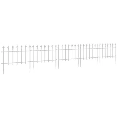 Outsunny 17.25" H X 0.4" W Metal Fencing In White
