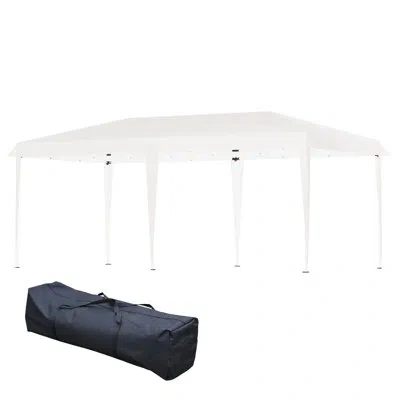 Outsunny 19 Ft. W X  9.5 Ft. D Steel Pop-up Canopy In White