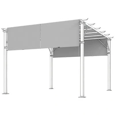 Outsunny 2 Pcs 4 X 16ft Pergola Canopy Replacement, Uv Protection Pergola Shade Cover, Easy To Install For 10 In Light Gray