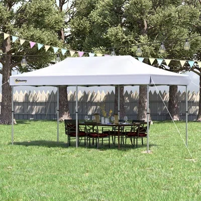 Outsunny 20 Ft. W X 10 Ft. D Aluminum Pop-up Canopy