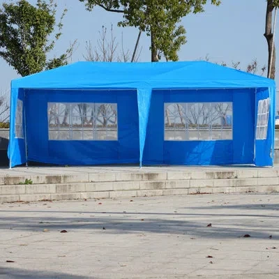 Outsunny 20 Ft. X 10 Ft. Steel Party Tent In Blue