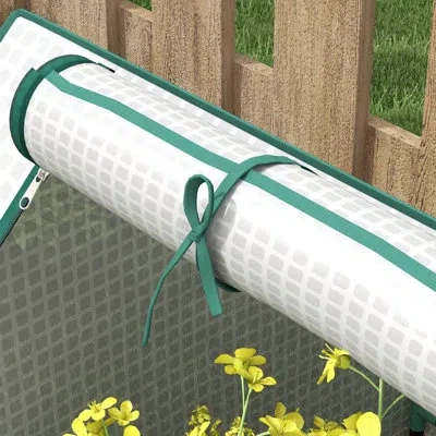 Outsunny 49.25" W X 37.5" D Mini Greenhouse In White,brown