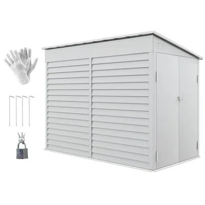 Outsunny 5 Ft. W X 9 Ft. D Metal Lear-to Storage Shed In White