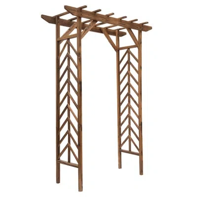 Outsunny 55" W X 25.5" D Wood Arbor In Brown