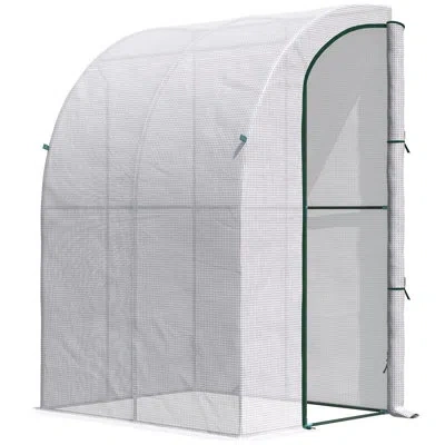 Outsunny 56.4" W X 46.8" D Lean-to Greenhouse In White