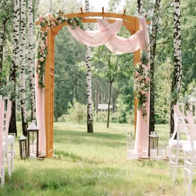 Outsunny 63" W X 28.25" D Wood Arbor In Yellow