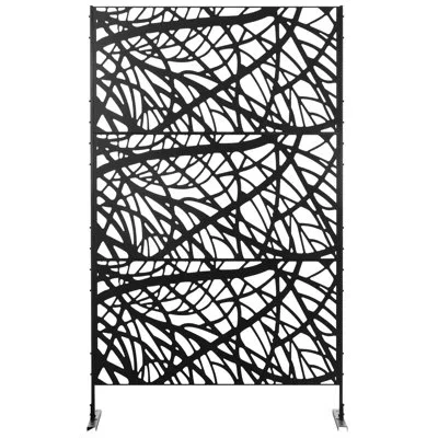 Outsunny 6.5 Ft. X 4 Ft. Metal Fence Panel In Black