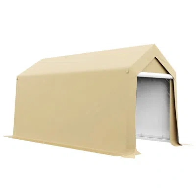 Outsunny 7 Ft. W X 12 Ft. D Metal Lean-to Storage Shed In Brown