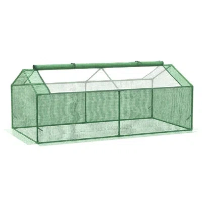 Outsunny 71" X 36" X 28" Mini Greenhouse Portable Hot House For Plants With Large Zipper Windows, Green In Clear