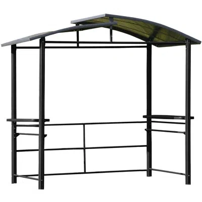 Outsunny 8 Ft. W X 5 Ft. D Steel Grill Gazebo Canopy In Teal