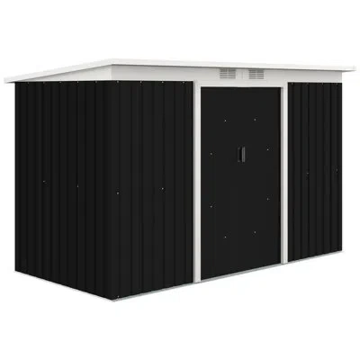 Outsunny 9 Ft. W X 4 Ft. D Metal Horizontal Tool Shed In Gray