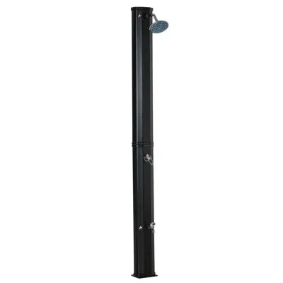 Outsunny 9.2 Gallon Solar Heated Shower With Free-rotating Shower Head And Foot Shower Faucet, Hot And Cold A