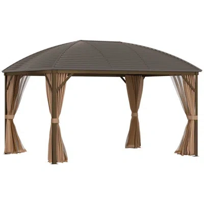 Outsunny Backyard 13 Ft. W X 9.8 Ft. D Steel Patio Gazebo In Black
