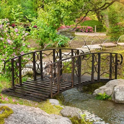 Outsunny Backyard Garden Bridge In Brown