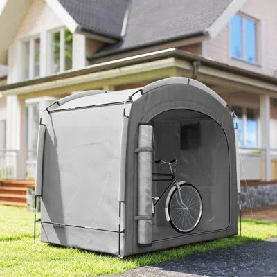 Outsunny Bike Storage Tent, Portable Bicycle Storage Shed, Waterproof Outdoor Bike Cover With 210d Oxford Fab In Gray