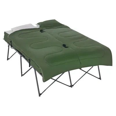 Outsunny Compact Collapsible Portable Camping Cot In Green