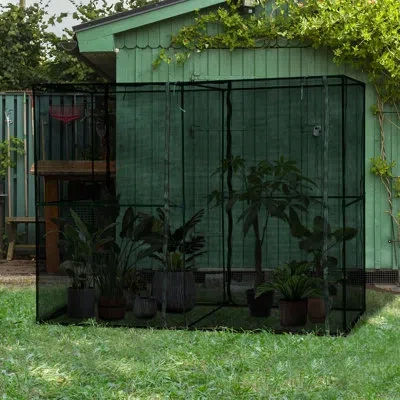 Outsunny Crop Cage, Plant Protection Tent With Zippered Doors For Vegetable Garden, Backyard In Black