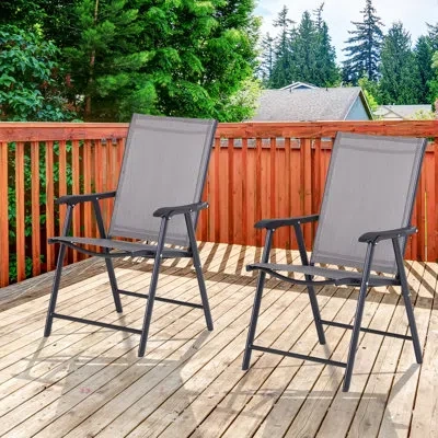 Outsunny Folding Patio Dining Chair In Black