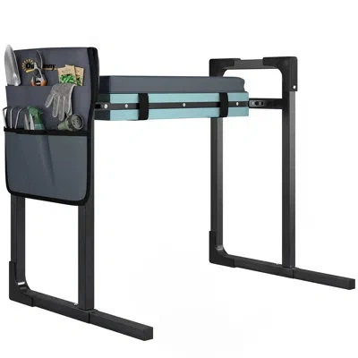 Outsunny Garden Kneeler And Seat, 330lbs Heavy Duty Foldable Gardening Stool With Extendable Legs, Thicker So In Gray,green,black