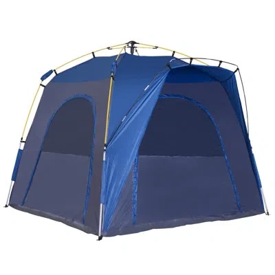 Outsunny Hydraulic Pop-up Camping Tent In Blue