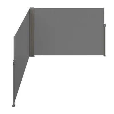 Outsunny Manual Retraction Side Awning In Beige In Gray
