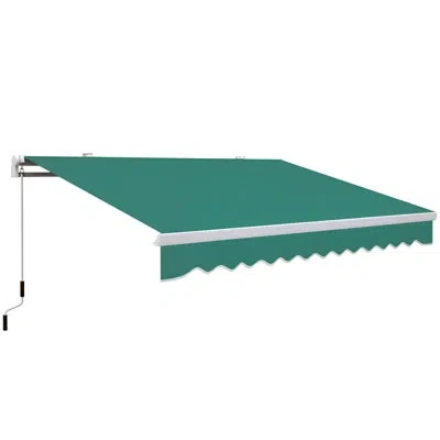 Outsunny Manual Retraction Slope Patio Awning In Green