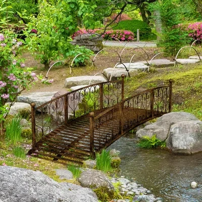 Outsunny Metal Garden Bridge In Bronze
