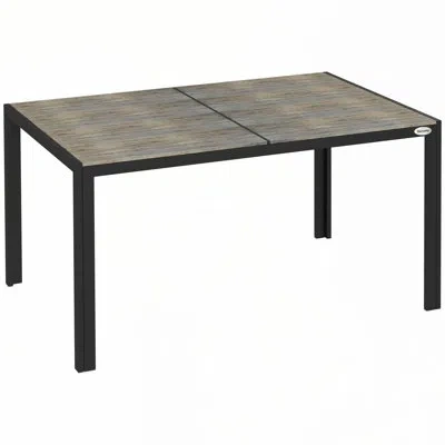 Outsunny Outdoor Dining Table In Gray