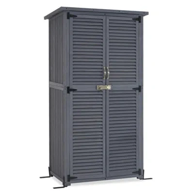 Outsunny Outside Garden Tool Shed With 2 Doors In Gray