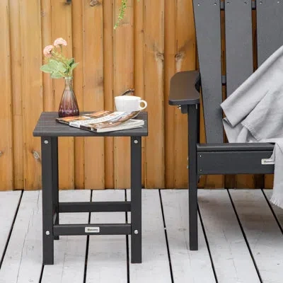 Outsunny Plastic Side Table In Blue