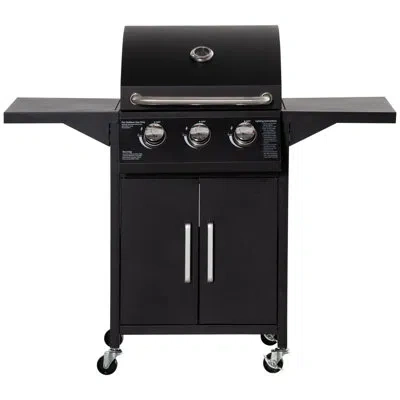 Outsunny Single Burner Gas Grill In Black