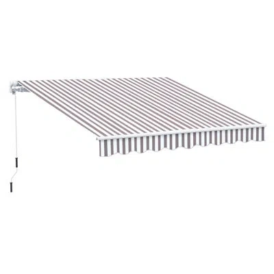Outsunny Slope Window Awning In Brown,white Stripe