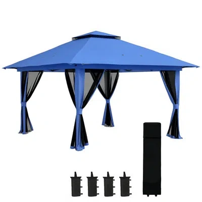 Outsunny Steel Gazebo In Blue