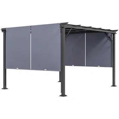Outsunny Steel Patio Gazebo In Beige