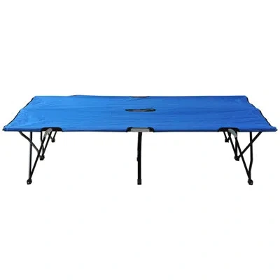 Outsunny Two Person Double Wide Cot In Blue