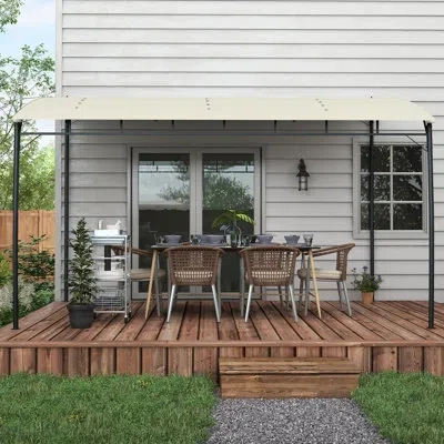 Outsunny Uv-resistant 13 Ft. W X 10 Ft. D Steel Patio Gazebo In Brown