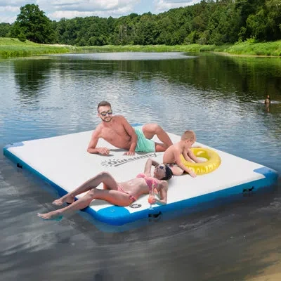 Outsunny Water Floating Platform In Blue,white
