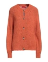 Ouvert Dimanche Woman Cardigan Orange Size Onesize Polyacrylic, Polyester, Wool, Viscose, Alpaca Woo In Orange