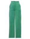Ouvert Dimanche Woman Pants Green Size M Polyester, Nylon, Elastane In Green