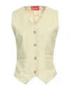 Ouvert Dimanche Woman Tailored Vest Light Green Size Onesize Polyester, Cotton, Linen