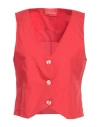 Ouvert Dimanche Woman Vest Red Size S Cotton