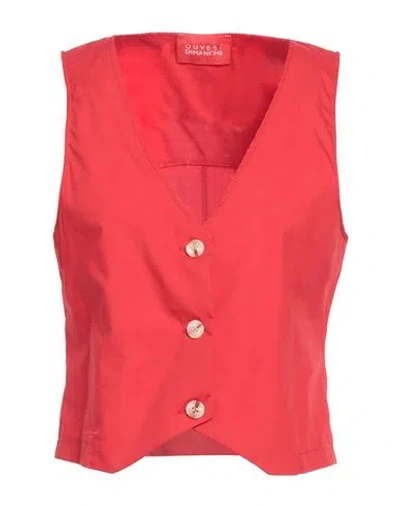 Ouvert Dimanche Woman Vest Red Size S Cotton