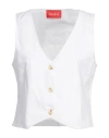 Ouvert Dimanche Woman Vest White Size S Cotton In White