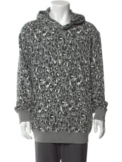 Pre-owned Ovadia & Sons Animal Print Crew Neck Pullover In Gray