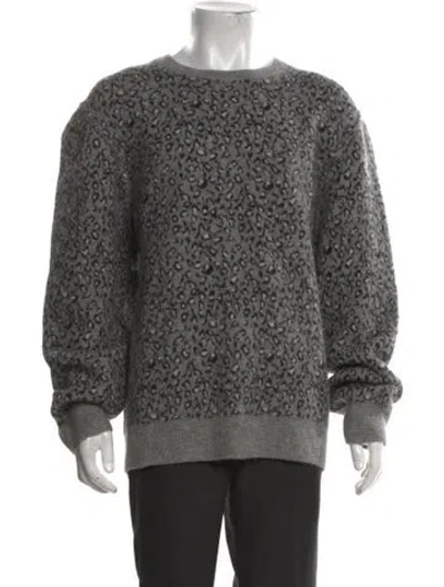 Pre-owned Ovadia & Sons Animal Print Crew Neck Pullover In Grey