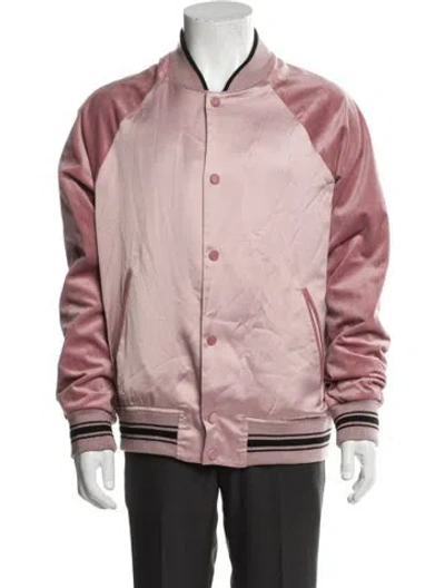 Pre-owned Ovadia & Sons Colorblock Pattern Bomber Jacket In Pink