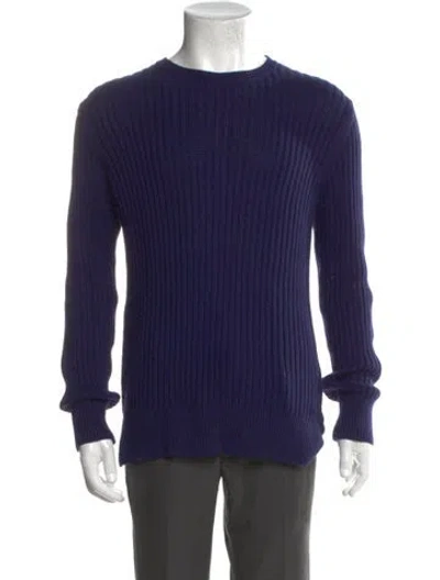 Pre-owned Ovadia & Sons Crew Neck Long Sleeve Pullover In Blue