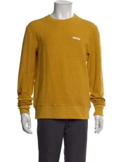 Pre-owned Ovadia & Sons Graphic Print Crew Neck Sweatshirt W/ Tags In Yellow