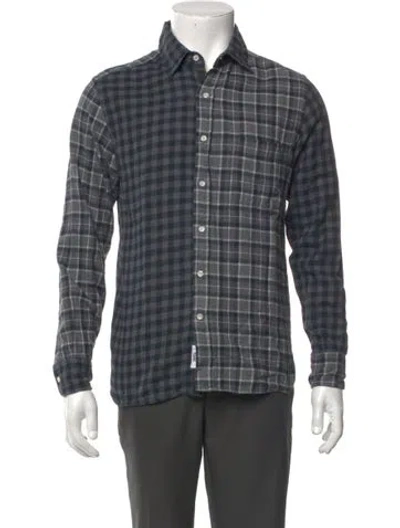 Pre-owned Ovadia & Sons Plaid Print Long Sleeve Shirt In Gray